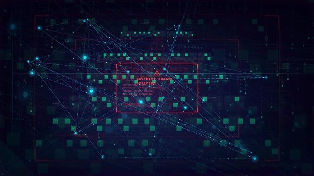 Cyber Security Breach Warning Alert Digital Network Technology Background