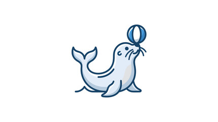 Seal Playing with Blue Ball. © May