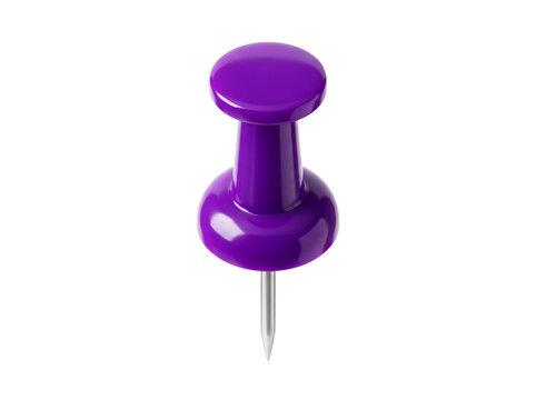 Isolated single purple thumbtack element