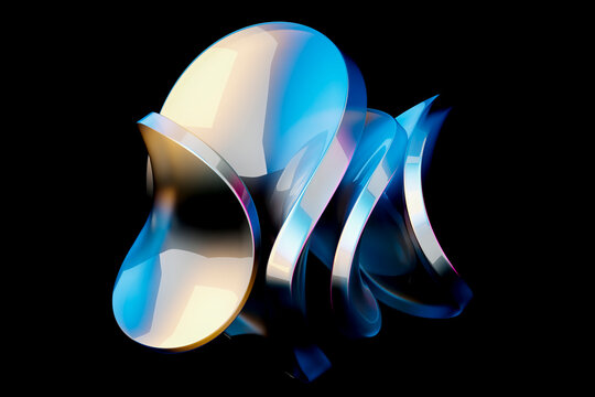 3D Blue Glass Crest