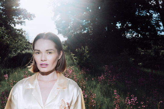 Summer Portrait of Woman in Sunlight