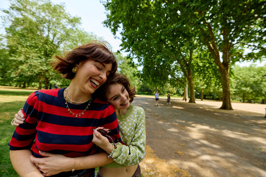 Family bonding time in a park