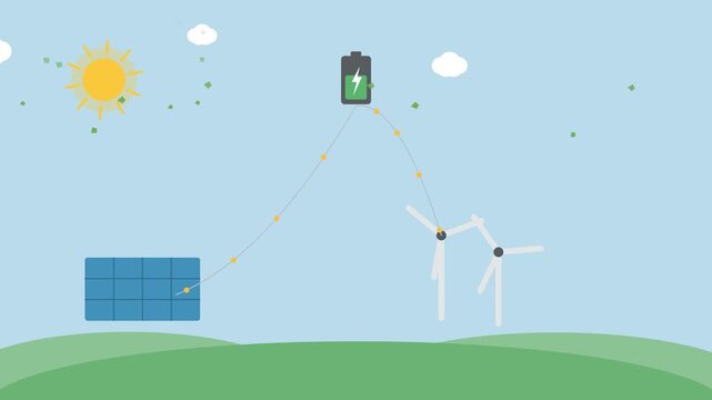 Green Energy Sustainability - Flat 2D Animation (4K)
