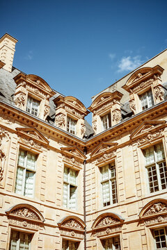 Building Shows Detailed Architecture in a Sunny Sky
