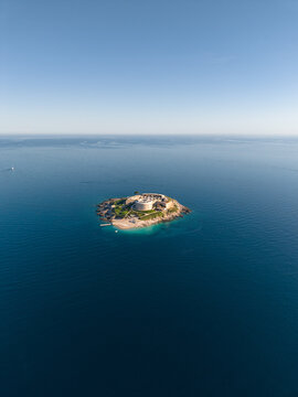 small Island resort in blue adriatic sea