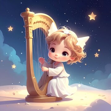 Angel harpist