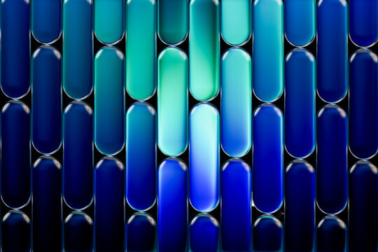 Aqua 3D Glass Columns