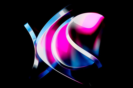 3D Magenta Shell Spiral