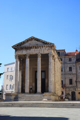The Temple of Augustus is an ancient Roman temple in Pula, Croatia. © jelena990