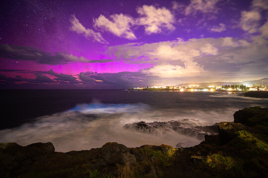 Kiama Aurora with bioluminescence