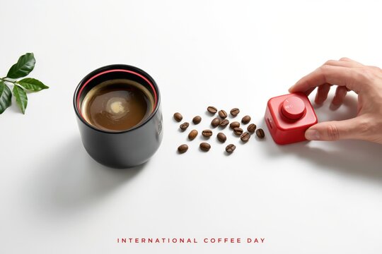 Crafting the Perfect Morning Ritual Aromatic Coffee Beans and a Steaming Brew, Symbolizing the Foundation for a Creative and Energized Day Ahead