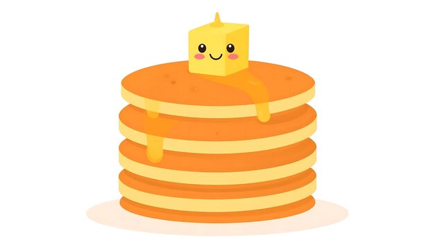 Cute cartoon orange slice cake with happy face decoration.