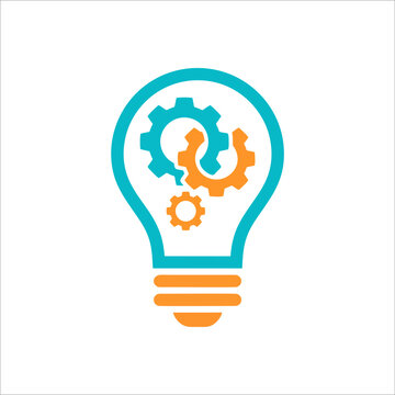 Innovation and Technical Progress Light Bulb Gear Icon