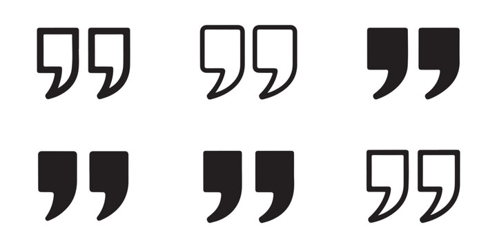 Professional quotation mark symbols with sharp tail design for elegant text layout and branding.