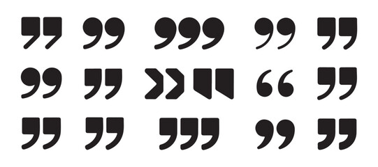 Vast assortment of diverse quotation mark symbols designed for web and print typography layouts. © StockDesign