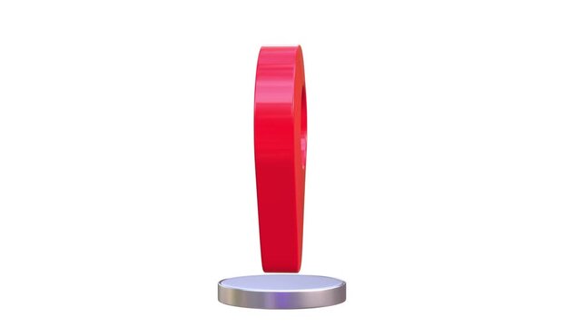 3d render location icon rotation animation