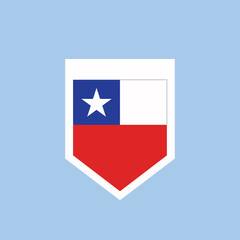 Obraz premium Chile Flag Shield Badge Icon Flat National Emblem geometric