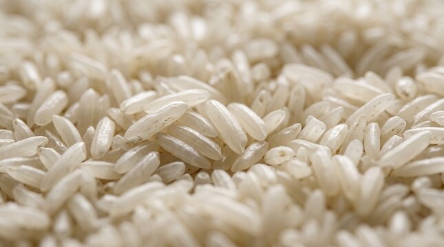 Close-up macro photography of uncooked white rice grains filling the frame