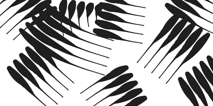 Abstract hand drawn brush strokes pattern, black ink organic shapes on white background, minimalist artistic vector texture for textile design and modern branding projects