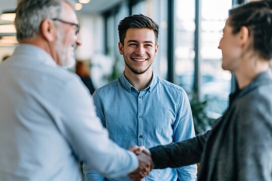 Engaging Business Interaction in Modern Office Setting
