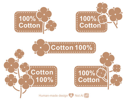 Cotton labels and icon set. Collection icon cotton. Vector