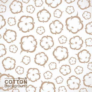 Cotton pattern background set. Collection cotton icons. Vector