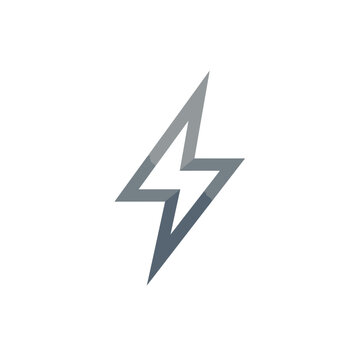 Minimalist grey lightning bolt icon.