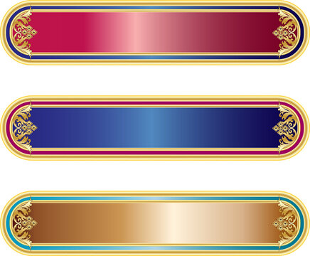 Set of premium gold and navy blue graphic elements for luxury branding.