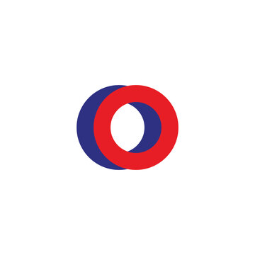 Letter O crescent, circle geometric symbol simple logo vector