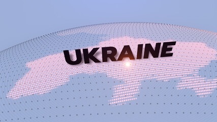 a digital futuristic-style globe focusing on Ukraine, map, ukraine map,  © ran