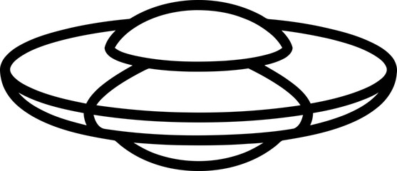 Stylized Flying Saucer Icon - UFO Line Art © Ahmad
