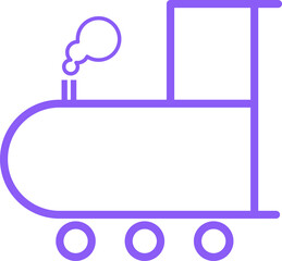 Violet Train Engine Icon Isolated on Transparent Background PNG Railway Vector Symbol © House of Designs