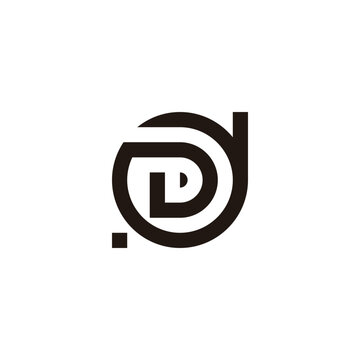Letter Dd leaf, square geometric symbol simple logo vector