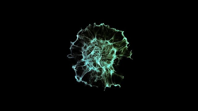 Shockwave particle explosion 4k motion graphic with lightning thunder sparks, cartoon flash frame by frame vfx, alpha channel for editing and overlay