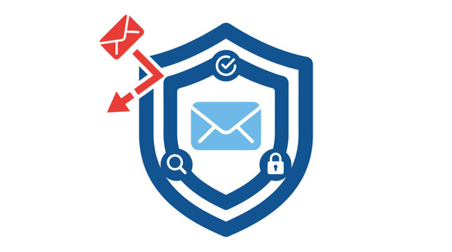 Secure email shield icon with envelope and lock symbols.