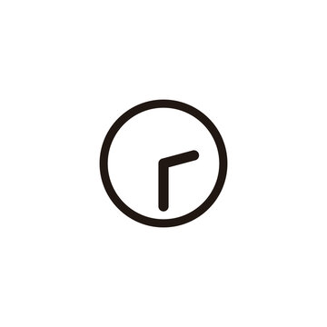 Letter r clock geometric symbol simple logo vector