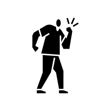 Revenge gesture glyph icon. vengeance illustration.