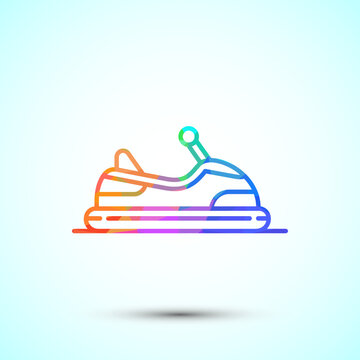 Colorful bumper car vehicle illustration isolated on white background for design.