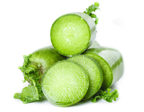 Fresh Watermelon Radish Slices Showing Green Interior - Tianjin Shawo Asian Vegetable