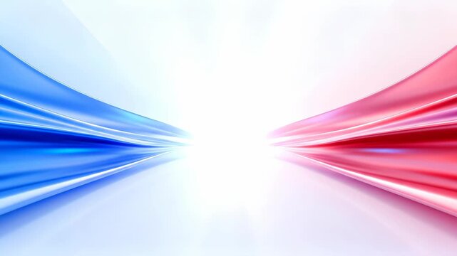 Dynamic abstract background with vibrant blue and red light streaks converging towards a brilliant white center, creating a futuristic and energetic visual effect for modern digital designs