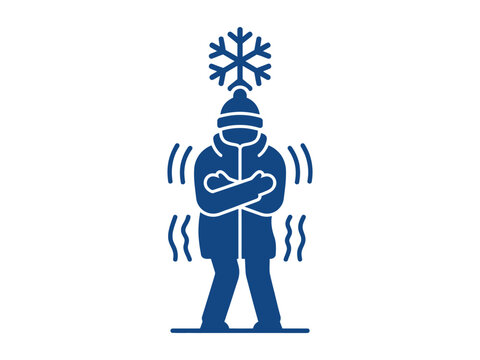 Shivering Person Cold Weather Filled Icon