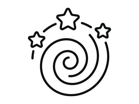 Magic Spiral Stars Abstract Outline Vector Icon