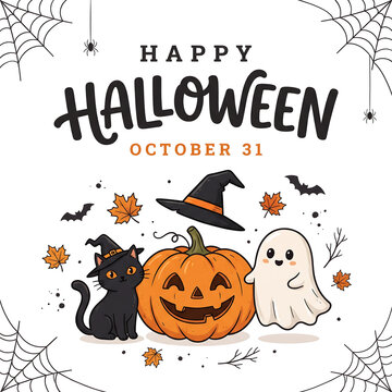 Happy halloween pumpkin with bats and stars illustration Halloween, Happy Halloween, Halloween 2026, Spooky Season, Halloween Art, Halloween Design, Halloween Graphics
