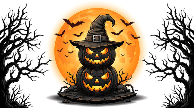Halloween pumpkin jack-o'-lantern with black cat on tombstone Halloween, Happy Halloween, Halloween 2026, Spooky Season, Halloween Art, Halloween Design, Halloween Graphics