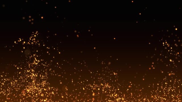 abstract dark luxury gold dust with golden glitter shiny stars lights and particles animation, holiday christmas new year social media motion design element