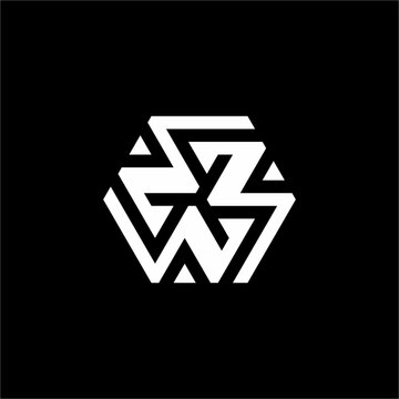 Modern hexagonal logo uniting triple geometric W letters in a bold maze-like structure. Unique and elegant, perfect for cybersecurity, fintech, cloud computing, and Web3 solutions.