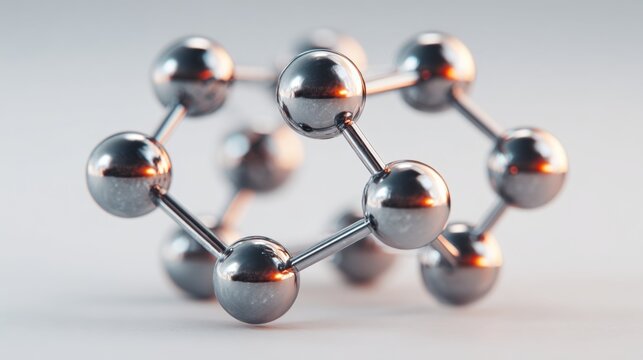 Quantum engagement node icon concept featuring a detailed representation of a molecule in quantum science