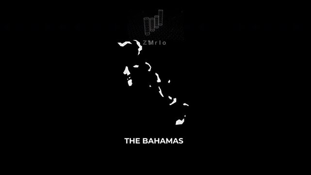 The Bahamas technology map with animated charts, graphs, statistics, and analytics showcasing economy, infrastructure, innovation, population, trade, energy, and national development