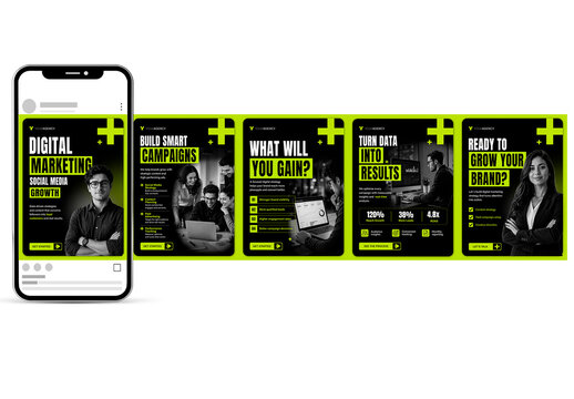 Green Digital Marketing Agency Social Media Carousel