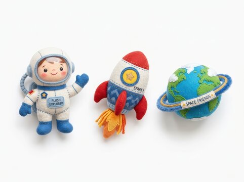 Space icons astronaut rocket planet featuring theme cute small